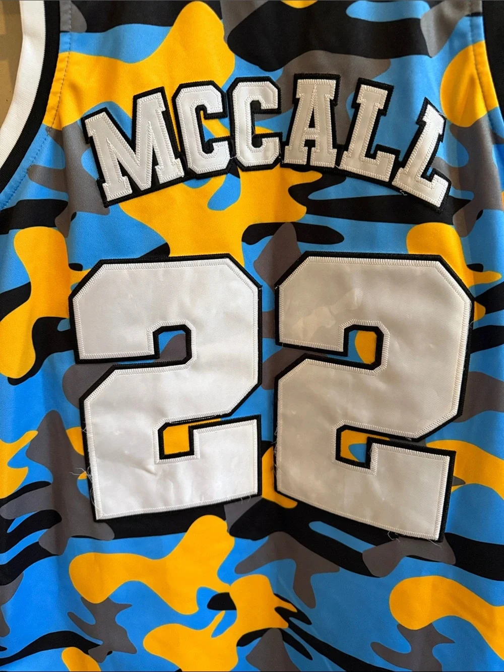Love & Basketball Men’s Camo Basketball Jersey #22 Quincy McCall Large